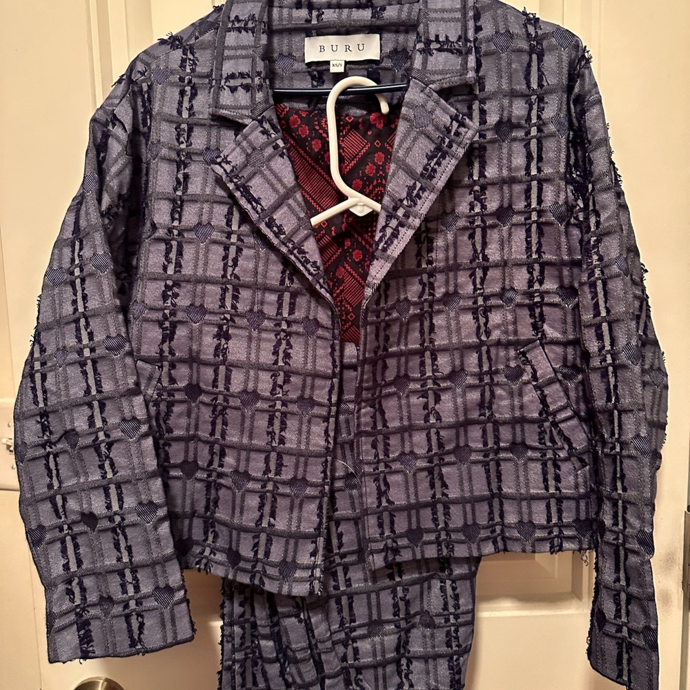 Buru Blue Heart denim Blazer and Pants Set